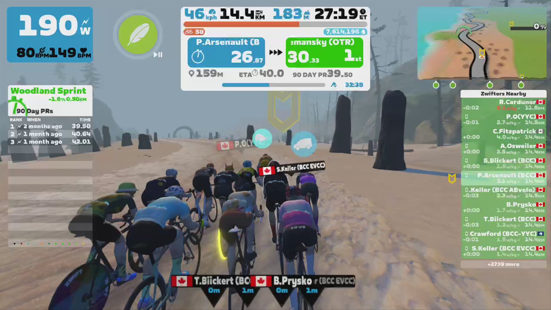 Zwift - Phil Arsenault (BCC)'s Meetup on Canopies and Coastlines in Watopia
