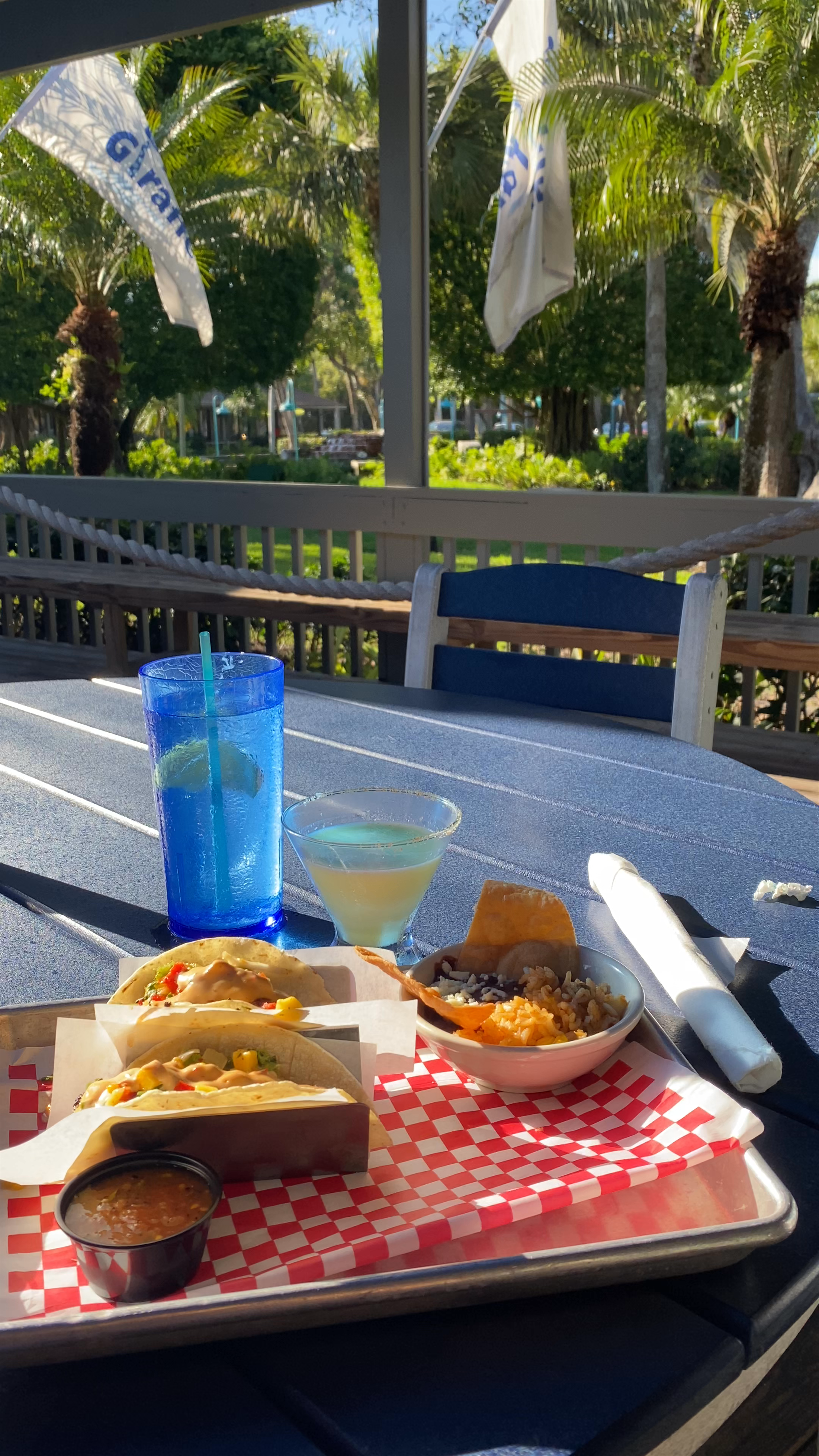 Sunlit Taco Lunch at Blue Giraffe Restaurant, Sanibel
