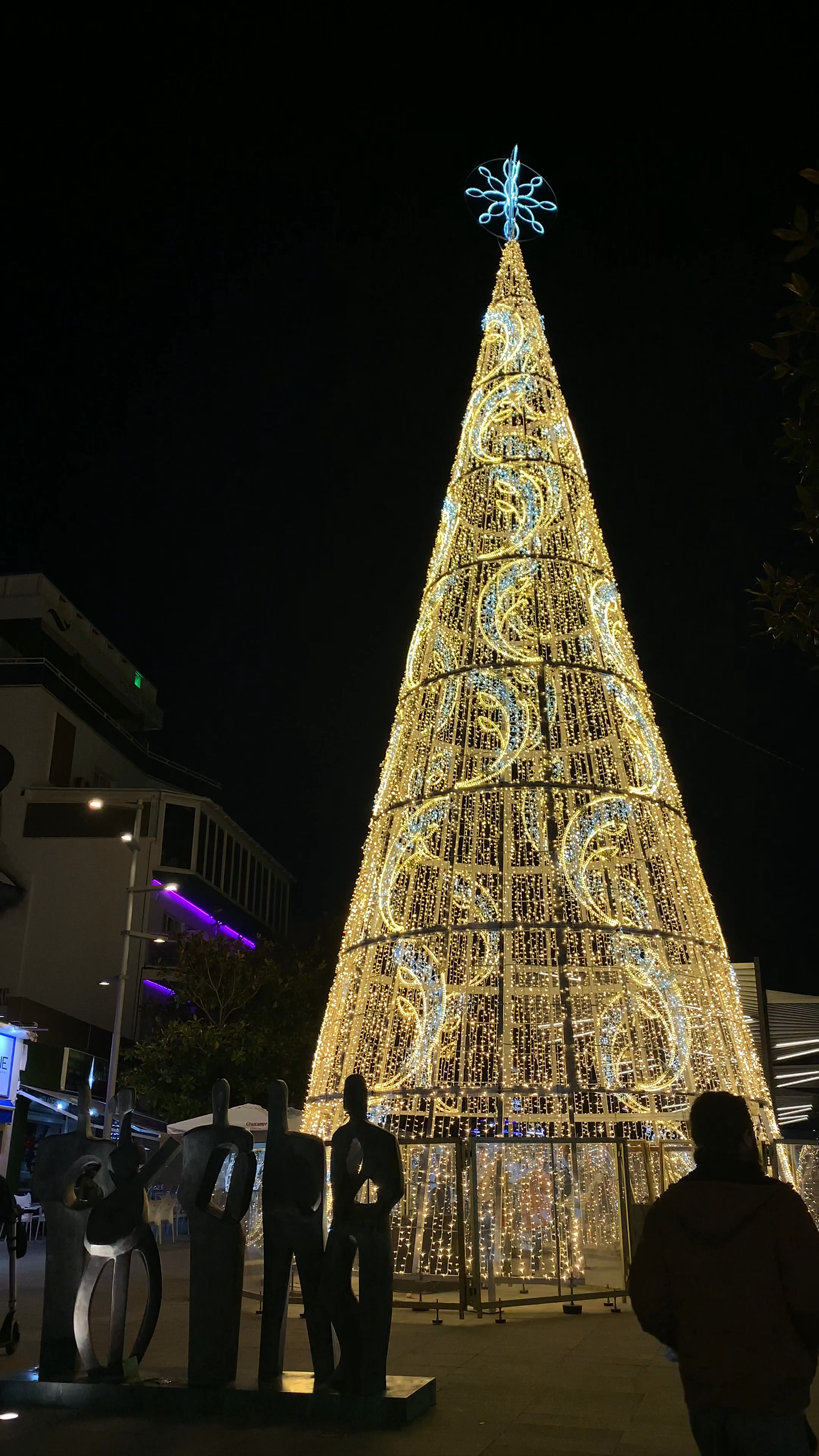 Magical Night at Plaza Costa del Sol, Torremolinos: Festive Lights and Lively Streets