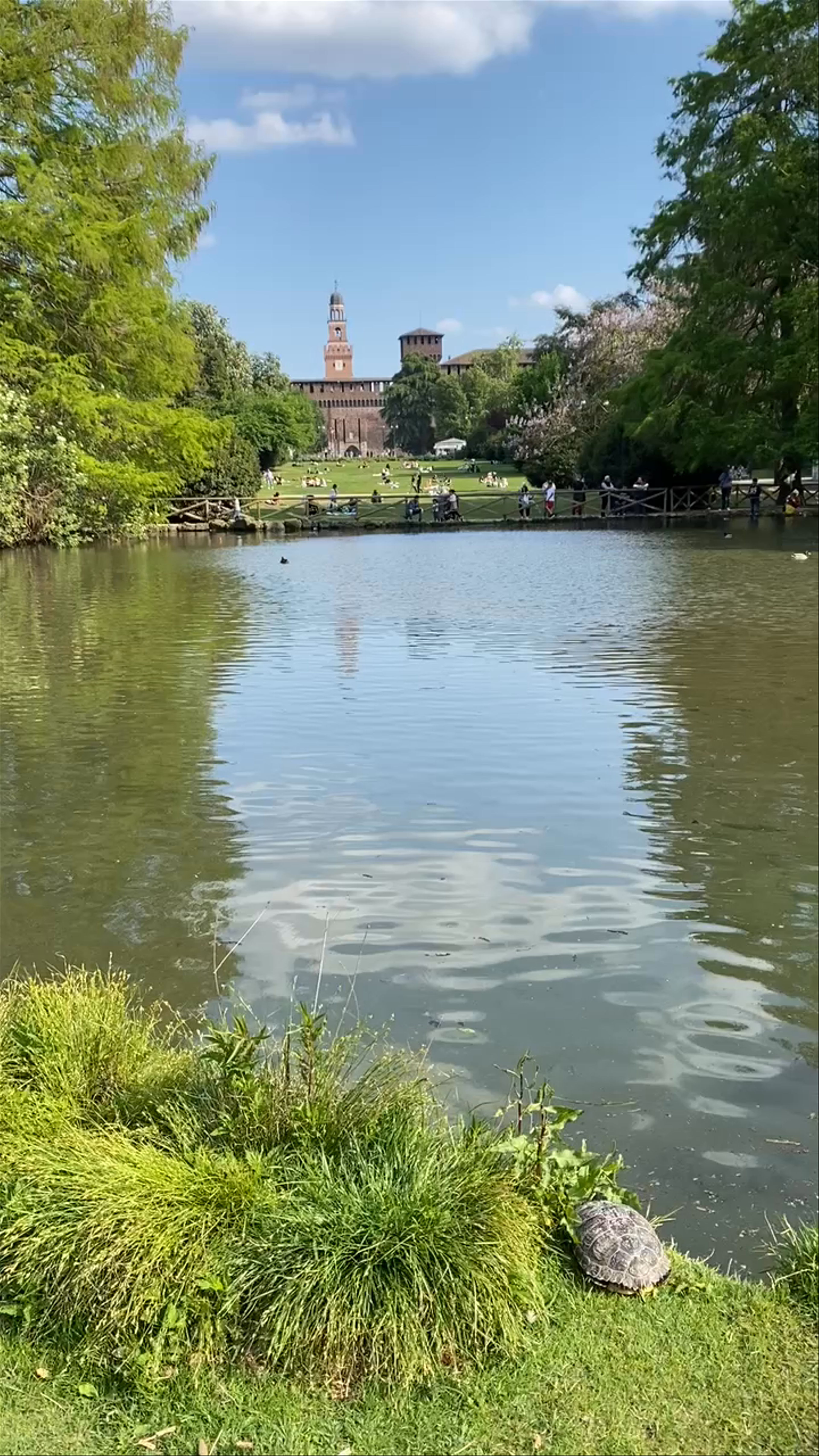 Tranquil Escape at Parco Sempione with Stunning Milan Castle Views