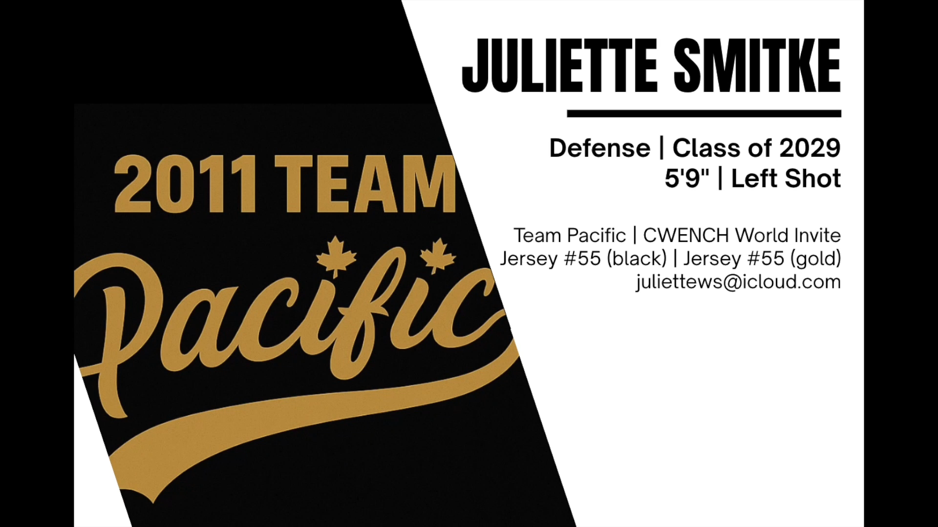 Juliette Smitke's Team Pacific Highlights; CWENCH World Invite