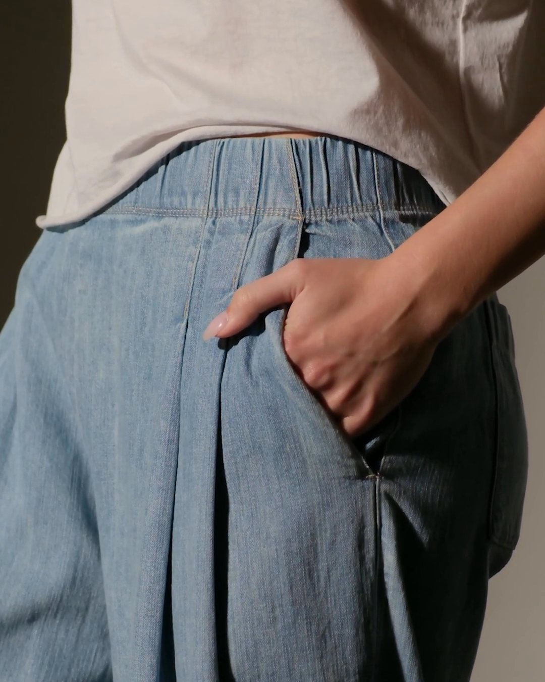 【ANGLAN】24FW★ [AG] Lap Pleated Washed Denim Pants Pleated Hem Pant in Mineral Wash by Jess & Jane