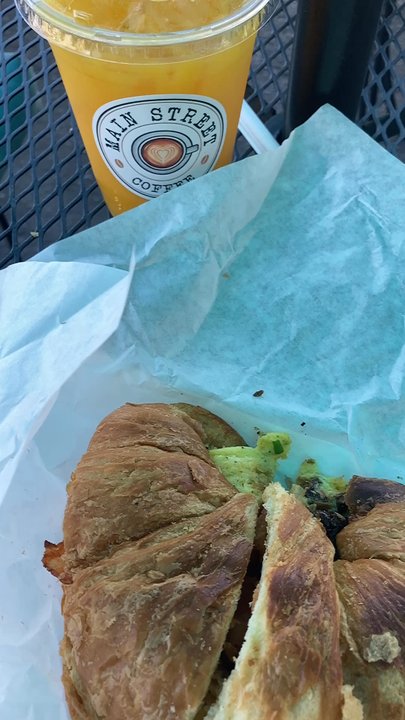 Main Street Coffee - Croissant breakfast sandwich & OJ - Coffee & Tea Near Me - Ramona, California