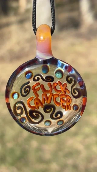 Preview pic of “Fuck Cancer” pendant necklace