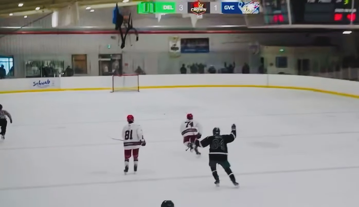 Lucas Disiewich's Almost Goalie Goal - Delta Hockey Academy U17