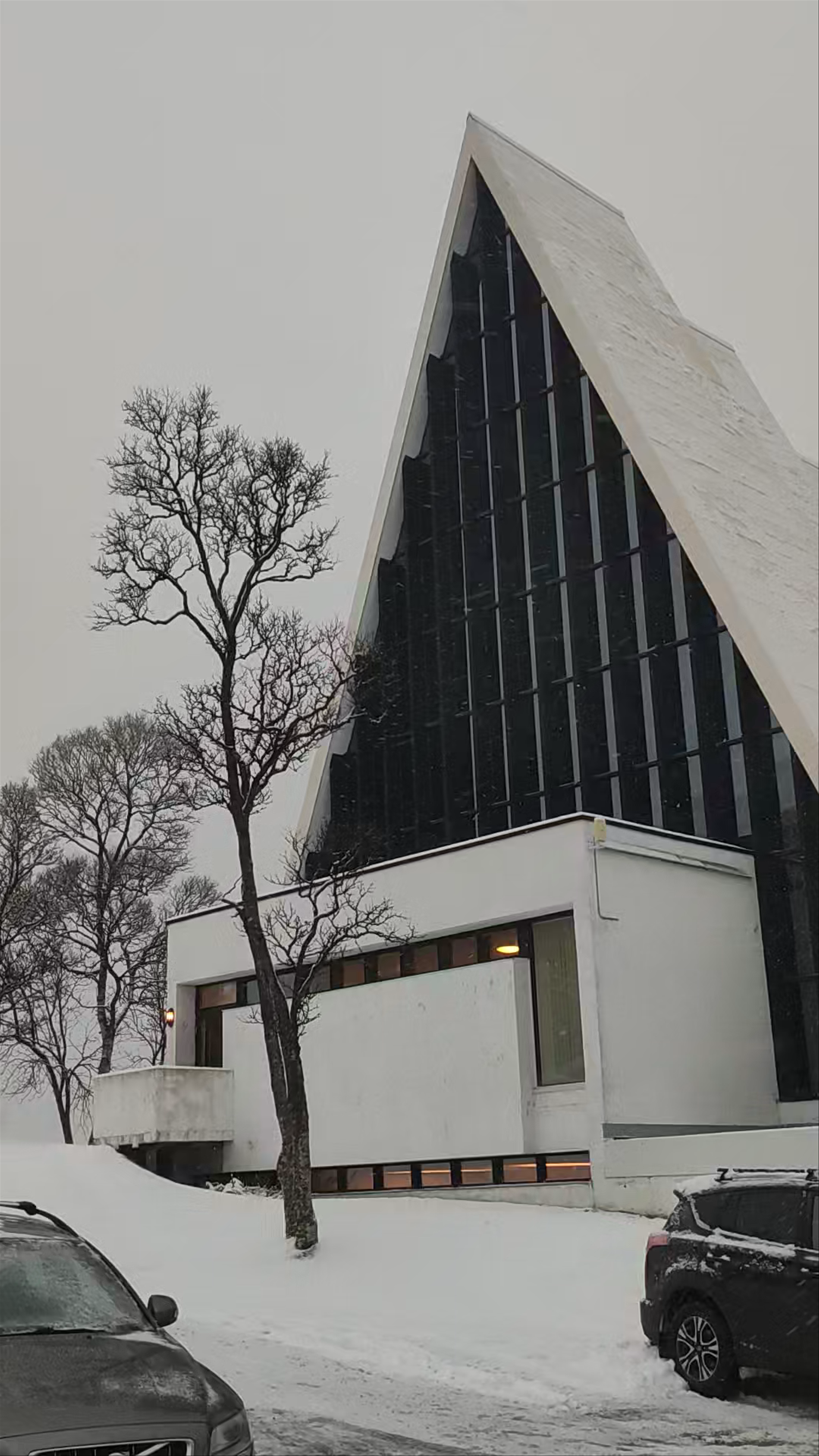 Arctic Cathedral: Iconic Modern Architecture Amidst Arctic Winter