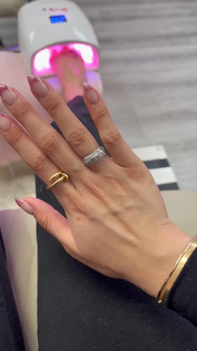 Only Nailz - hard gel French tip with cat eye tips - Nail Salons Near Me - Laguna Beach, California