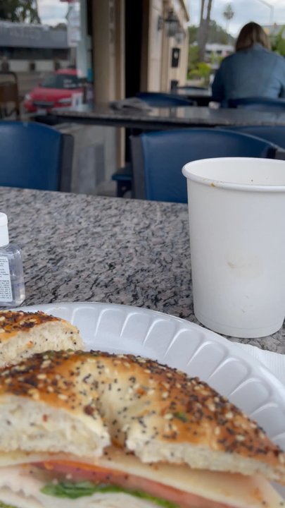 Cafe Vahik - The Windansea bagel and the American bagel. Very tasty - Coffee & Tea Near Me - La Jolla, California