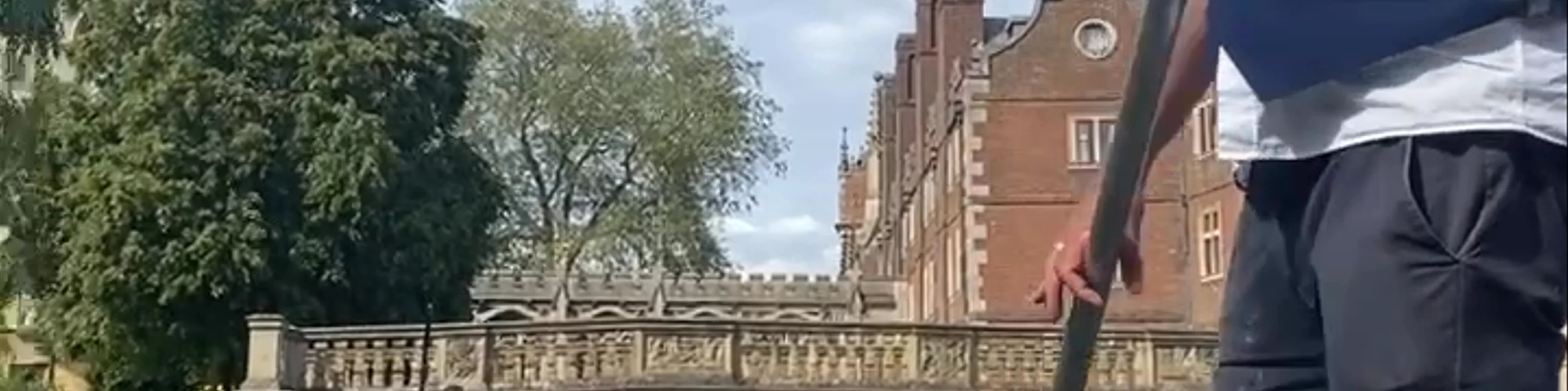 Punting along the River Cam in Cambridge
