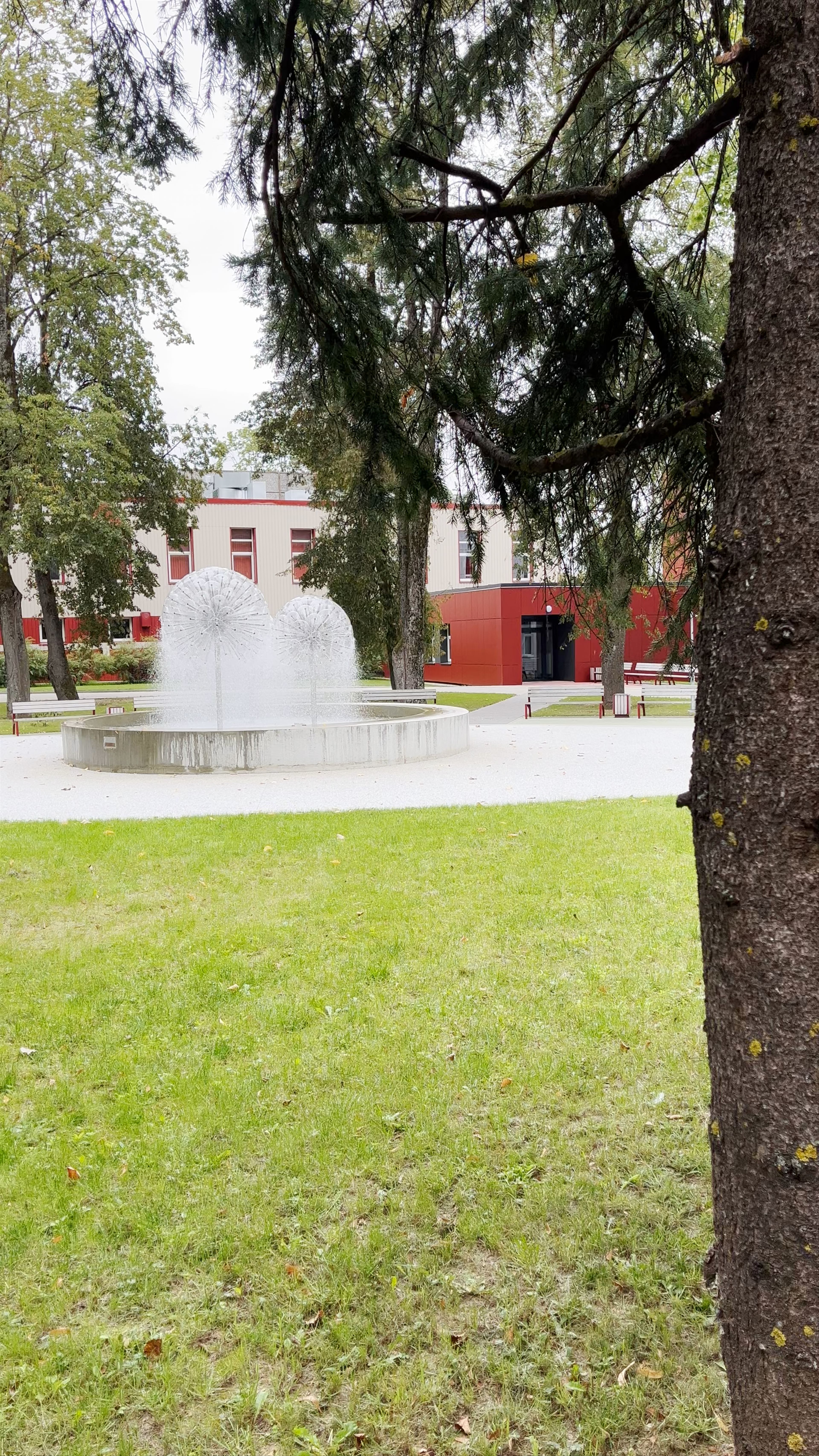 Serene Fountain in Autumn Park at Strūklaka "Pieneņpūka", Jekabpils
