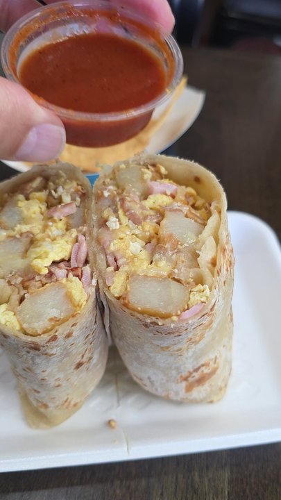 Los Tres Potrillos - Ham and Egg Breakfast Burrito - Mexican Near Me - La Mesa, California