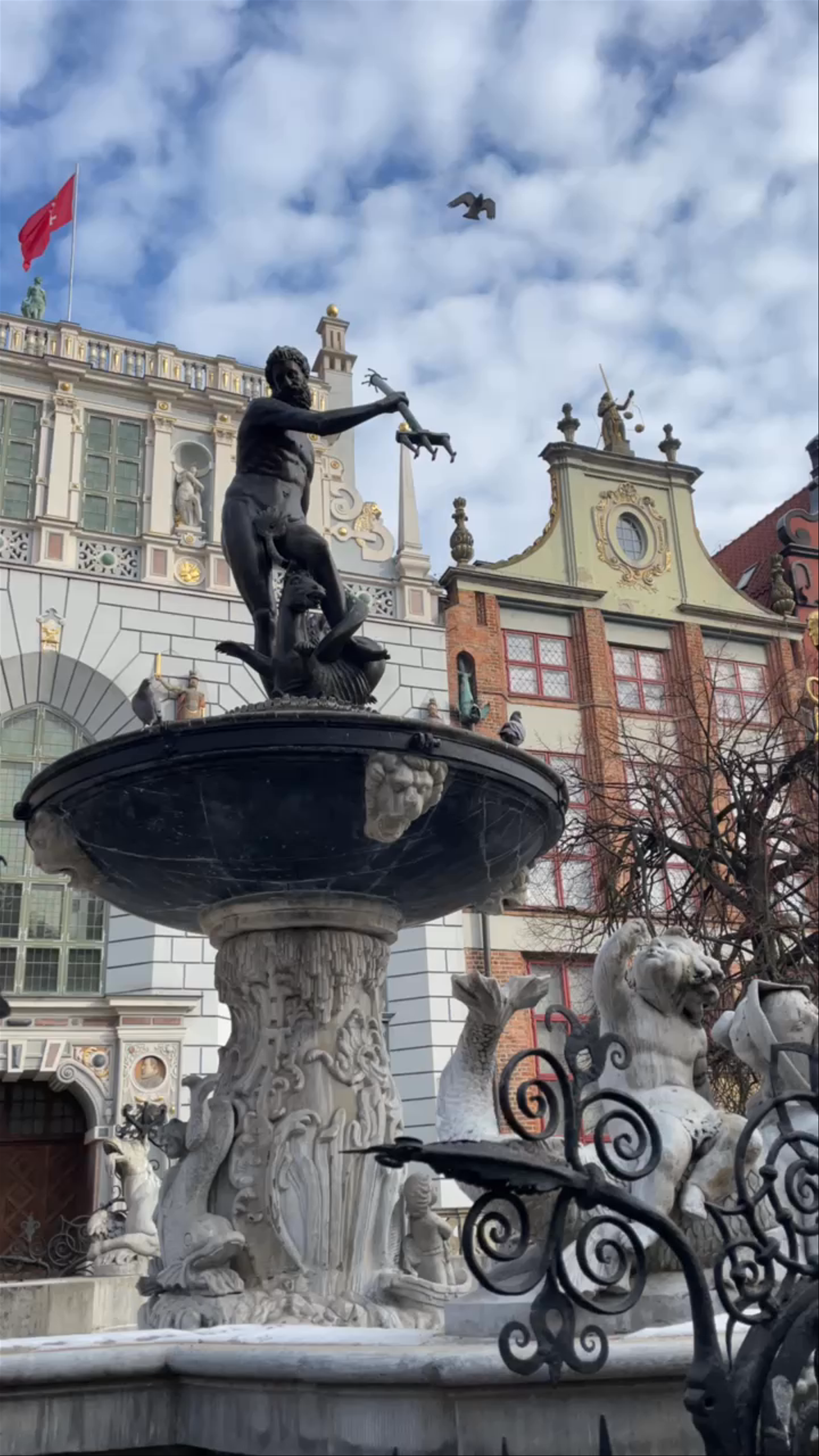 Neptune's Fountain and Historic Streets of Gdańsk, Poland