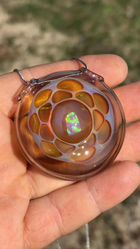 Preview pic of Opal honeycomb pendant