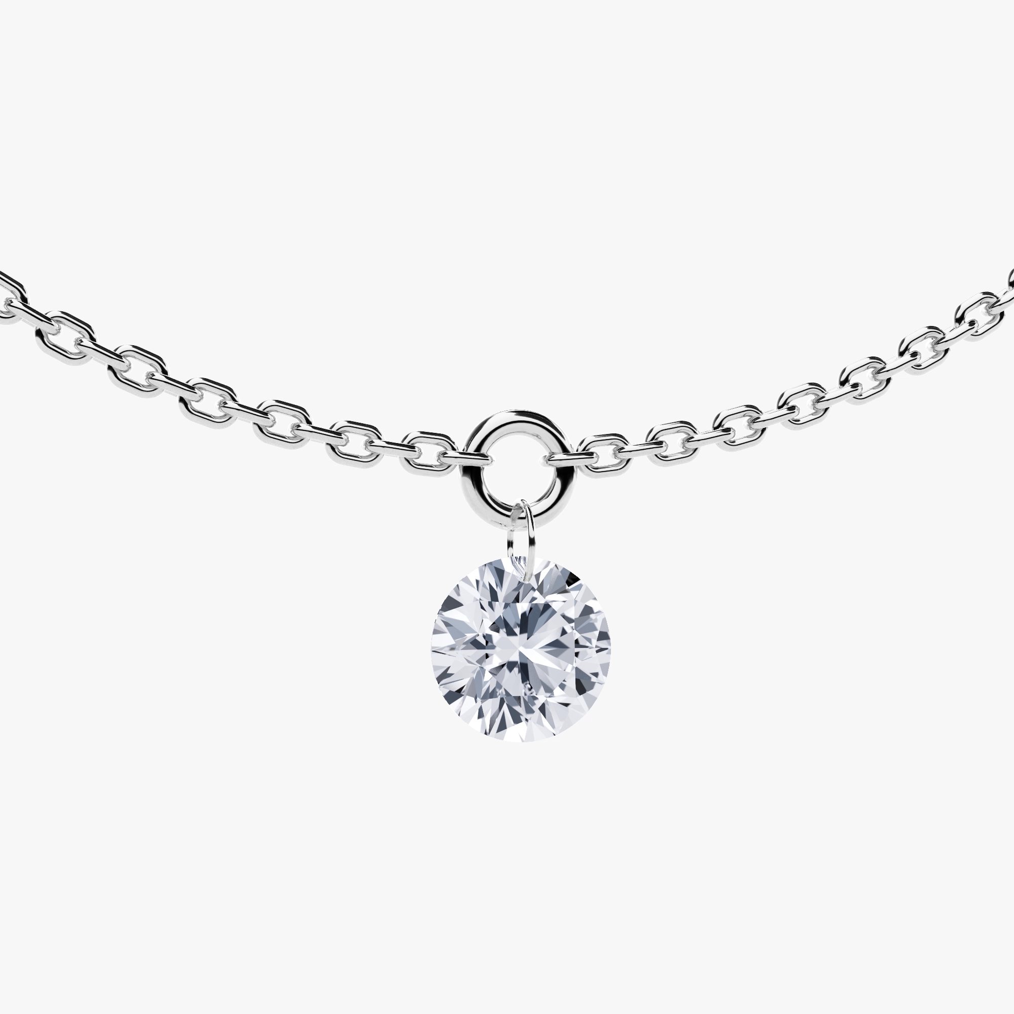 Detailed view: one of three 0.25ct floating charms