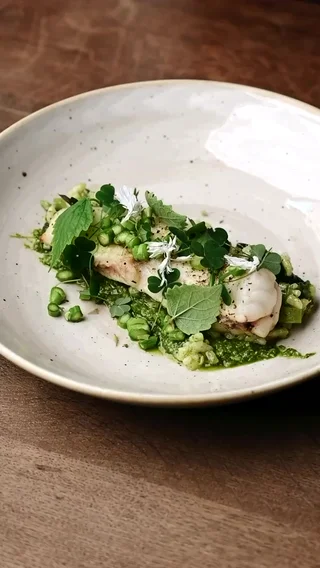 Spinach & Pesto Risotto with Monkfish