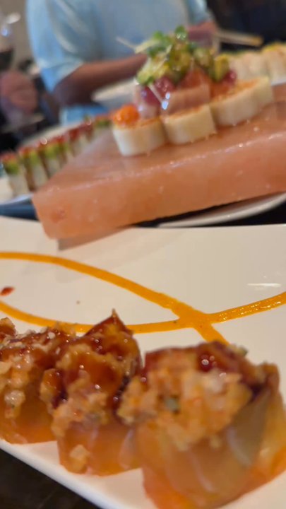Oishii Sushi & Pan-Asian - Grapevine  - The perfect order: Mustang, Thanh scallop, , roulette, Himalayan, 45 roll, Roman roll add cream cheese, salmon miso - Sushi Bars Near Me - Grapevine, Texas