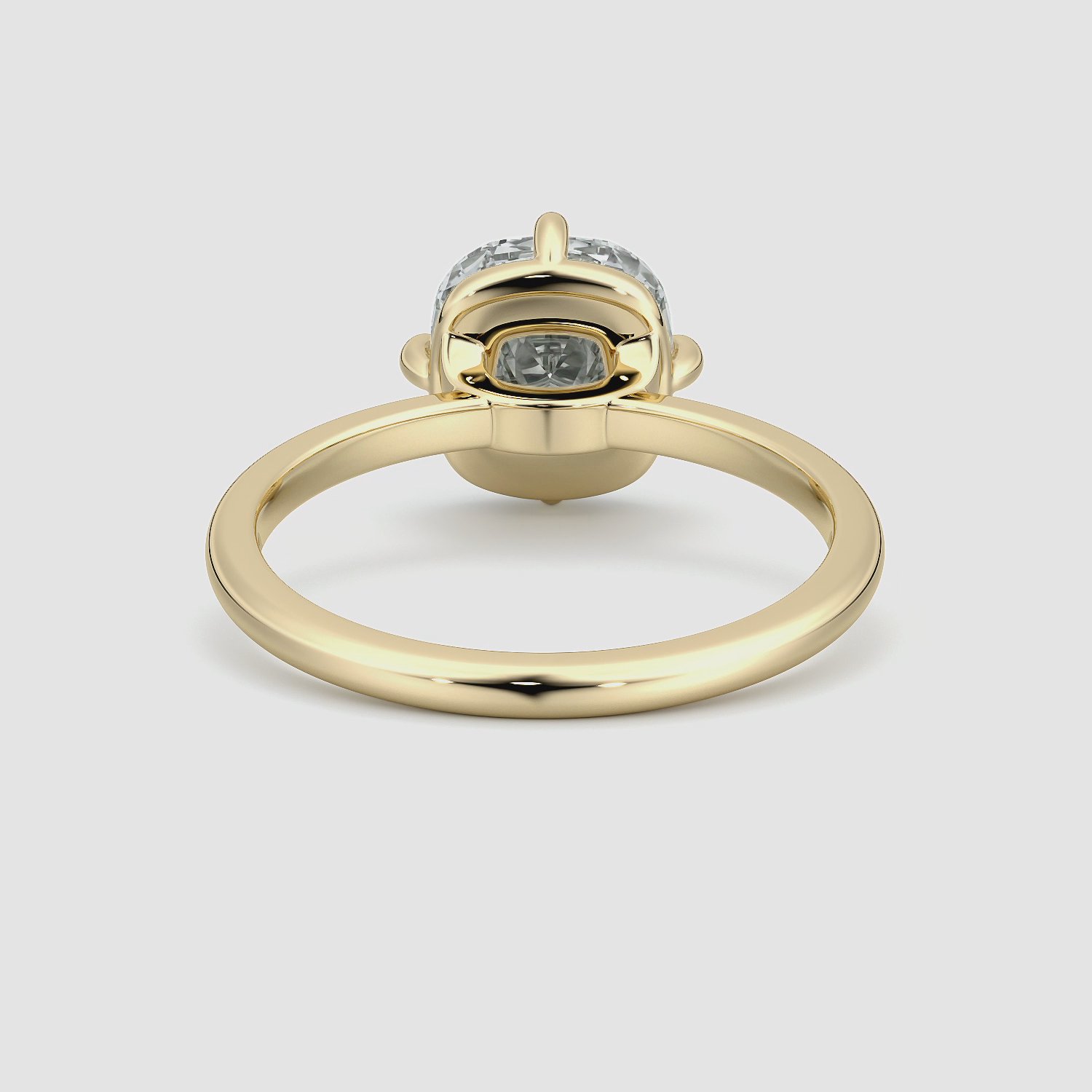 The Compass Solitaire | Cushion | 18k | Yellow Gold | bandAccent: Plain | diamondOrientation: vertical | caratWeight: other