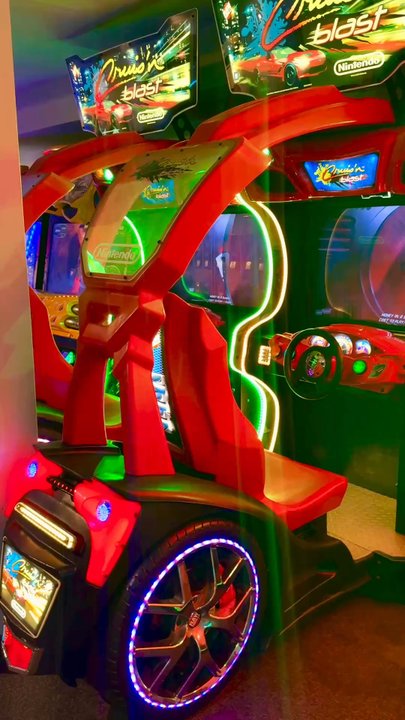 Three Palms Avalon Arcade - May 23, 2025 | Inside | Some of the video games! | Love the glow!! - Arcades Near Me - Avalon, California