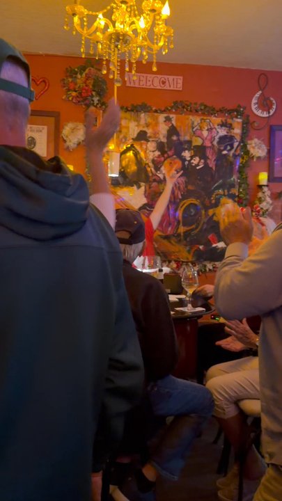 The Zebra Lounge - Inside zebra bar Saturday night with tom playing - Wine Bars Near Me - Venice, Florida