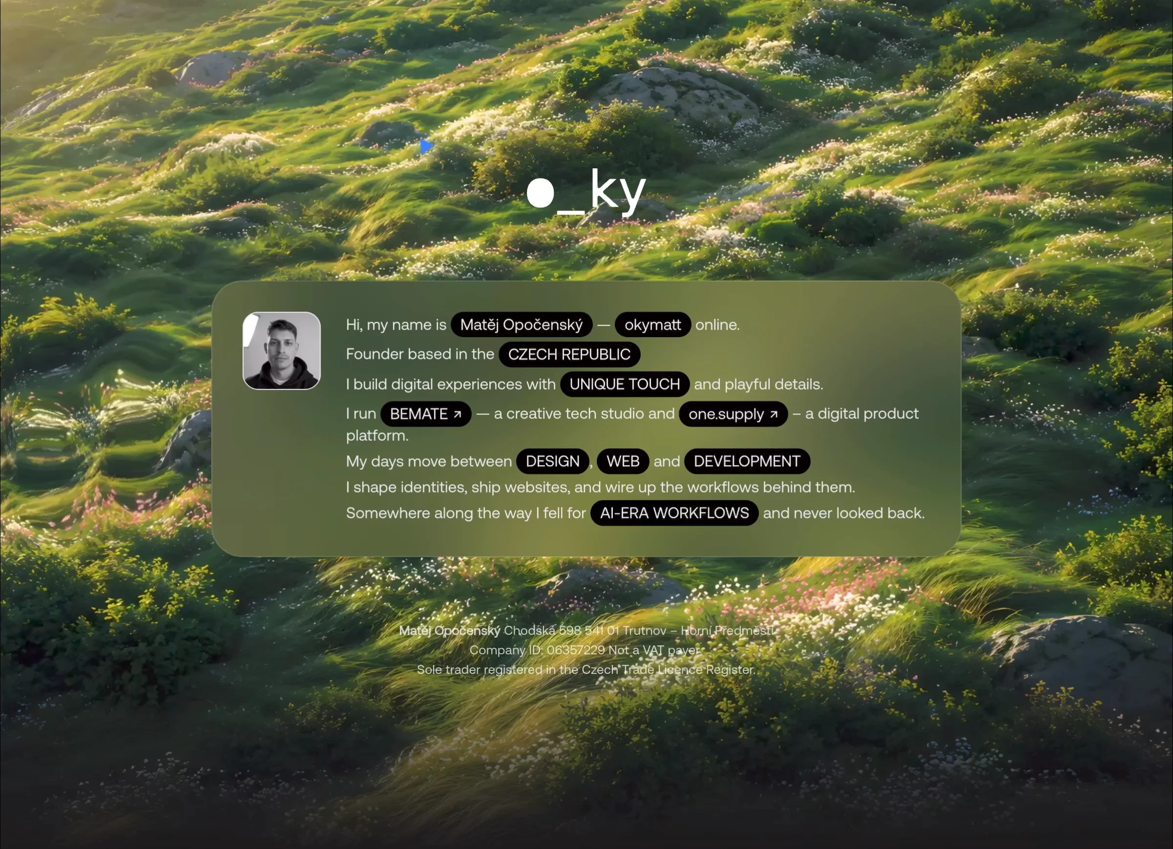 15+ years in a design and development game, and now I feel like everything is in place for sharing what I've been up to. Here is a little sneak peek of my little website that tells everything about me and my two projects, Bemate Studio, that I've been building for seven years, and one.supply that's coming pretty soon.
