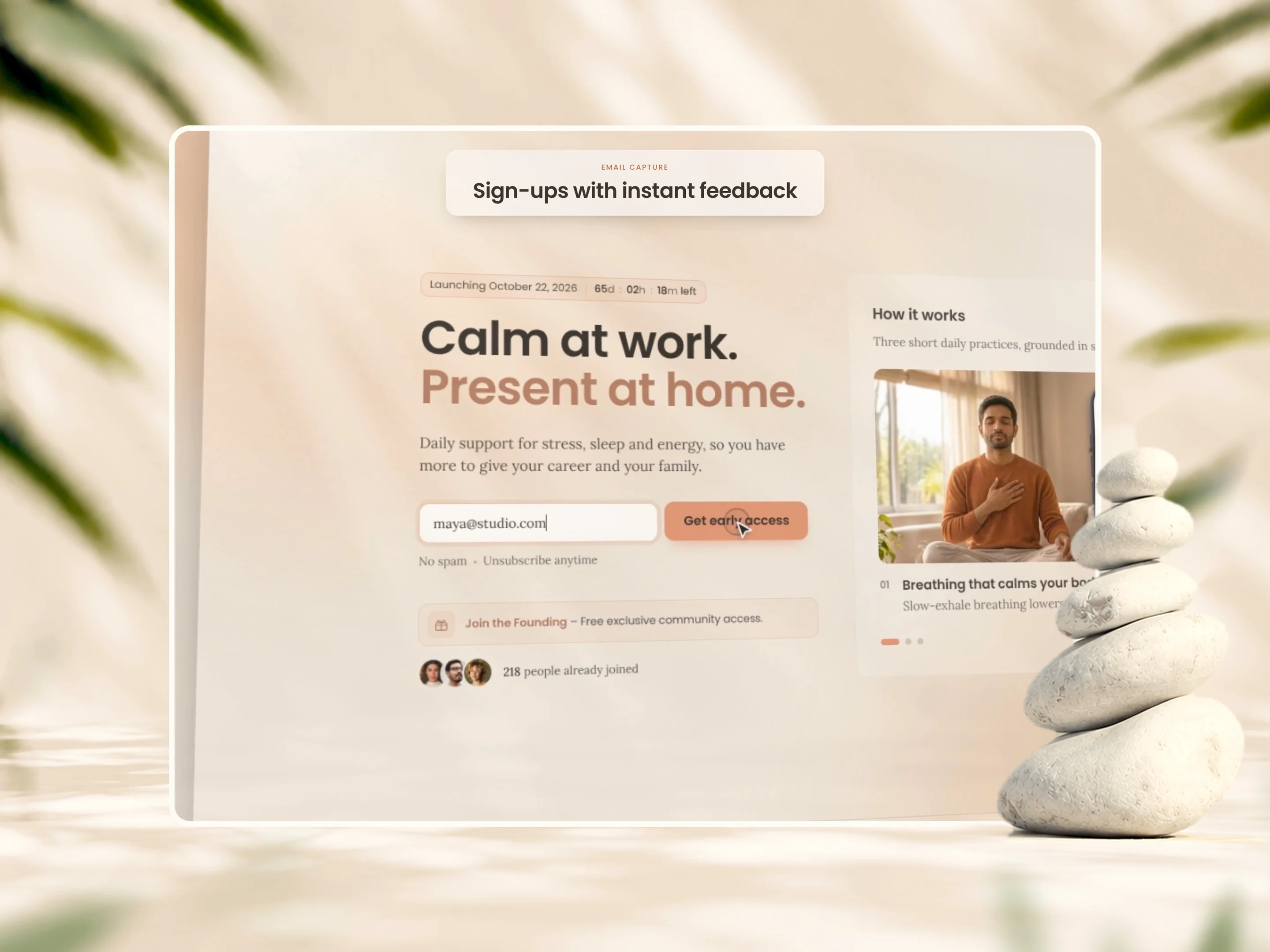 Serein waitlist page