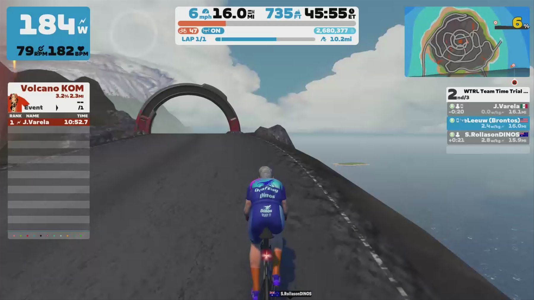 Zwift - TTT: WTRL Team Time Trial - Zone 30 (MOCHA) on Out And Back Again in Watopia