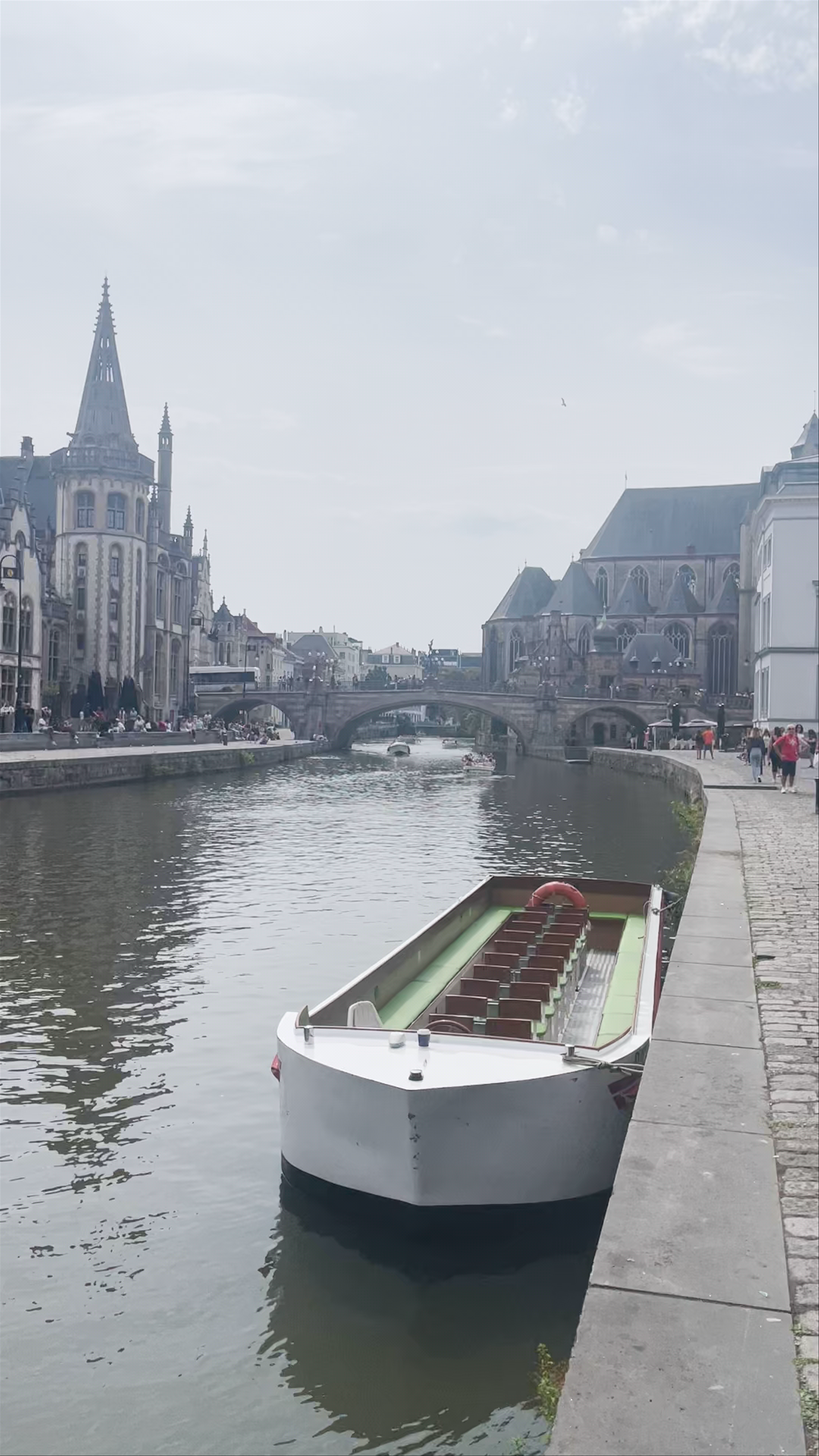 Serene Canal Views and Historic Architecture in Ghent, Belgium