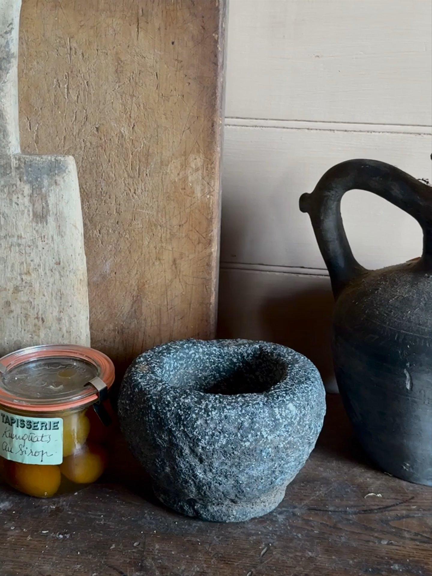 Stone Garlic Mortar, Black