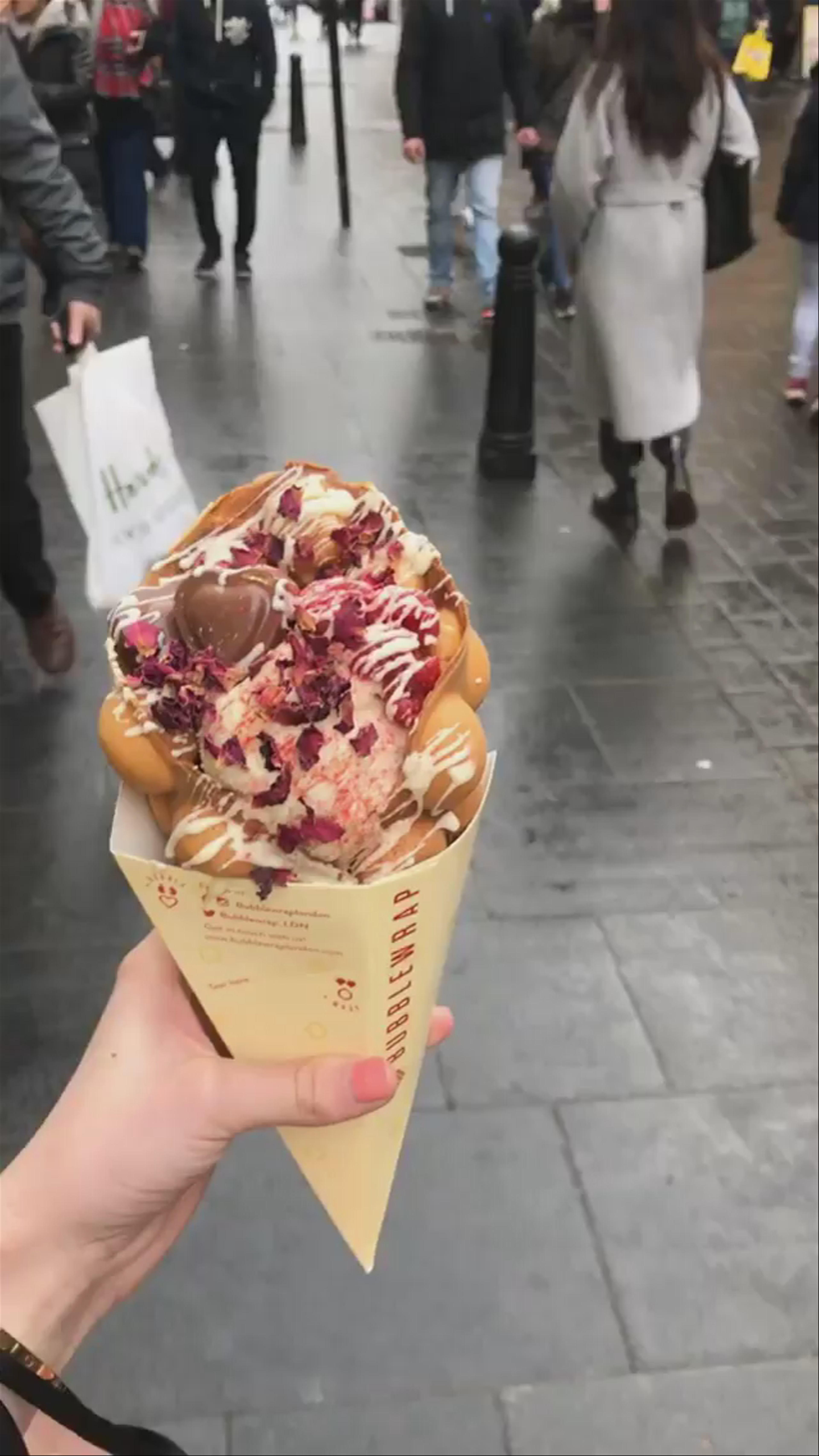 Indulgent Bubblewrap Waffle Experience on Wardour Street, London