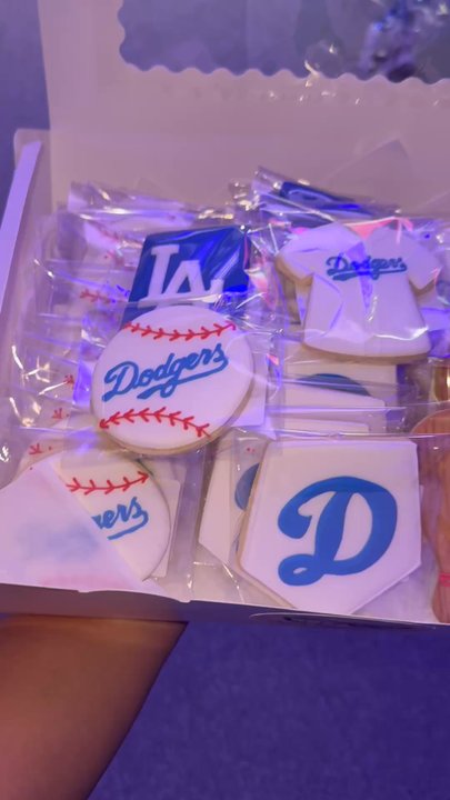 Z-Cakery - Dodger themed cookies at the corporate event! - Desserts Near Me