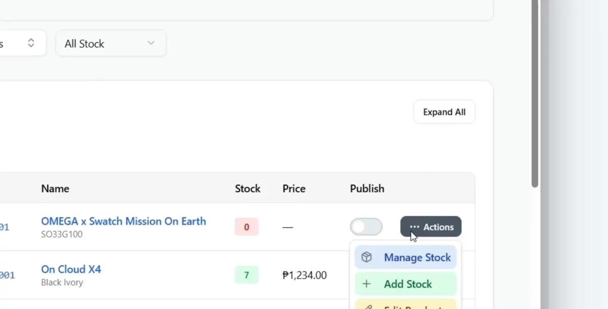 Stashlify inventory management demo