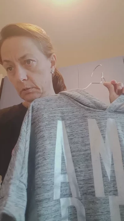 Grey Short Sleeve Hoodie With Large White Text
