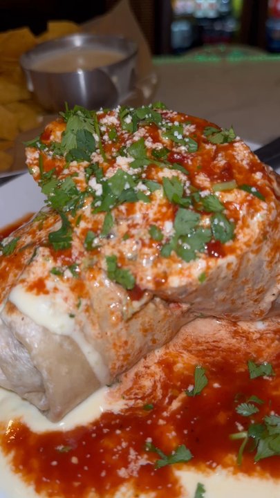 The Fold: Botanas & Bar - steak burrito with red sauce - Bars Near Me - Little Rock, Arkansas