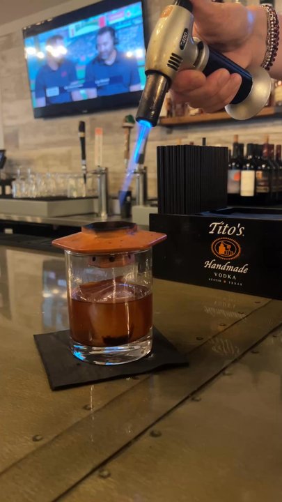 Union Straw - Smoked bourbon cocktail - New American Near Me - Foxborough, Massachusetts