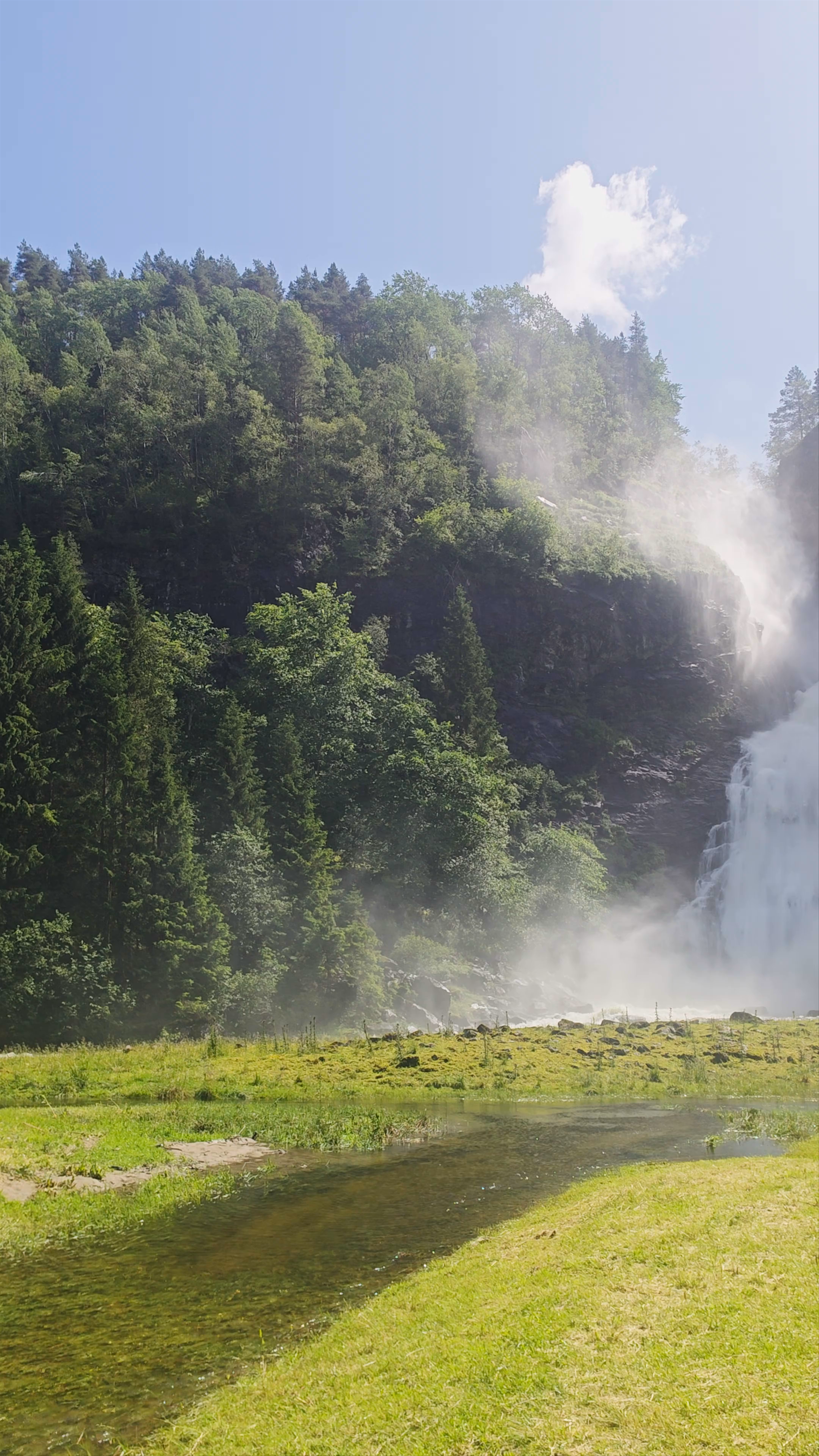 Huldefossen waterfall