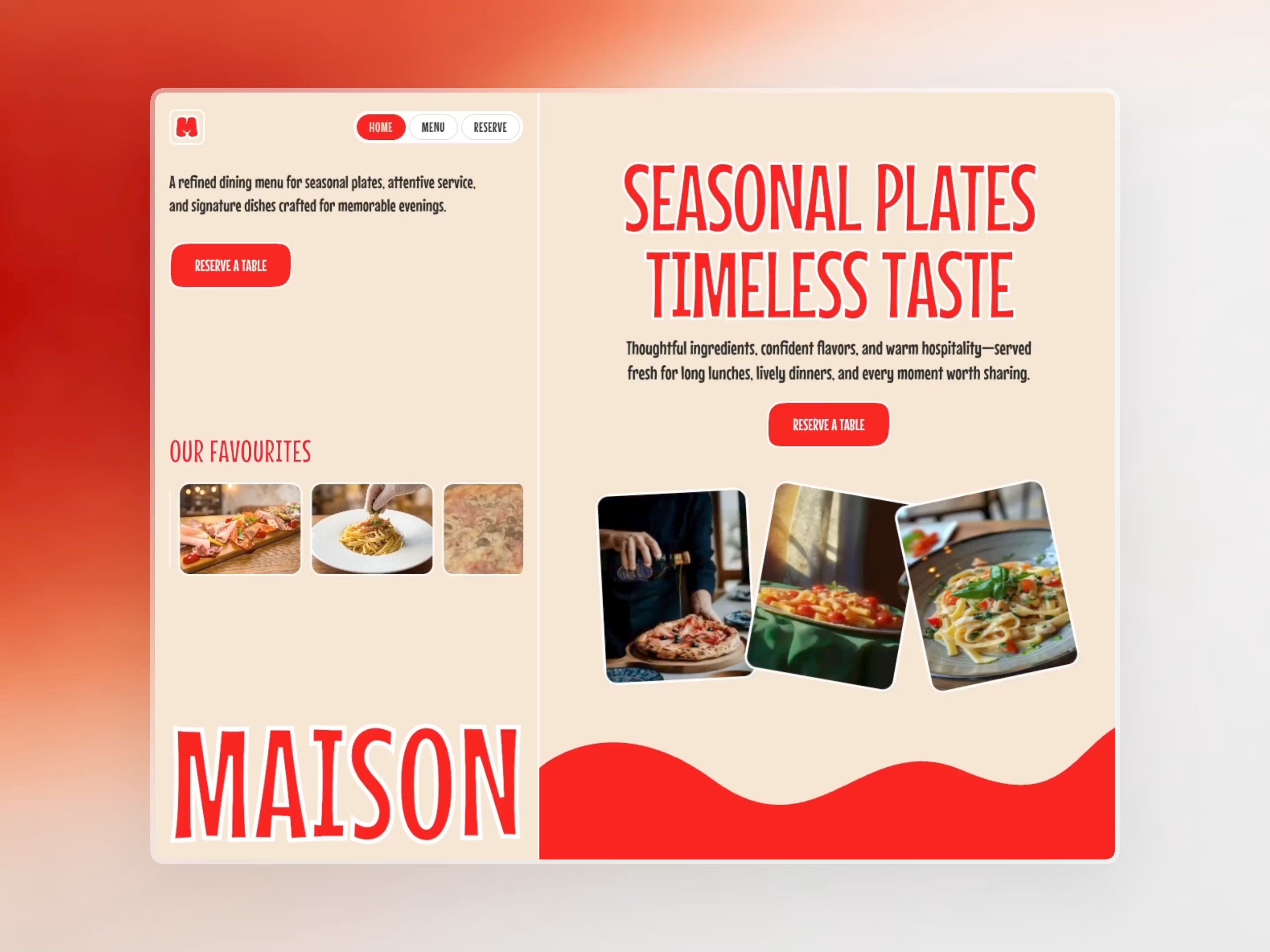Menu Maison