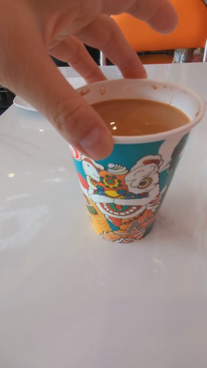 Yin Ji Chang Fen - Small hot Hong Kong style milk tea. Cute cup design! - Dim Sum Near Me - Brooklyn, New York