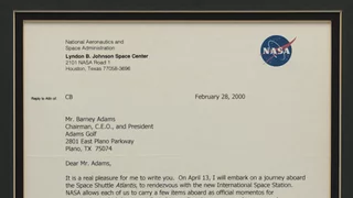 Barney Adams - Astronaut Letter & Picture