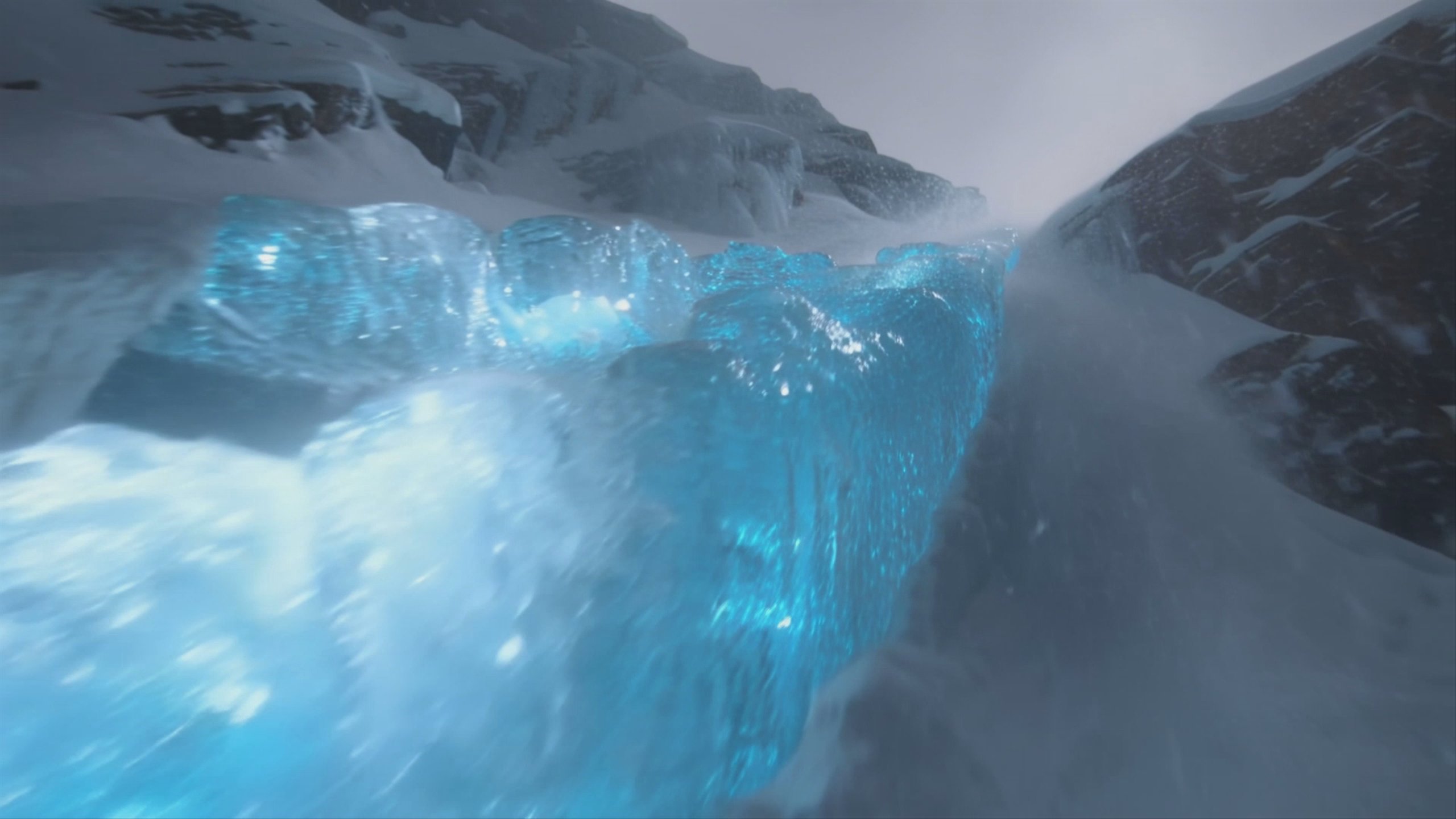 Glacial ice flow generated with Kling 2.6 Pro