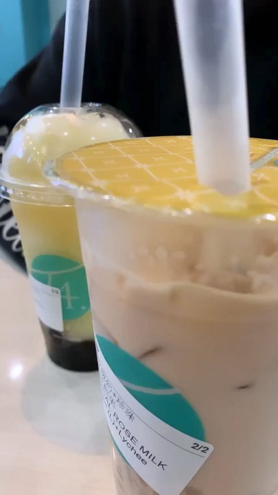 T4 - Honey Peach & Pink Rose Milk Tea - Tea Rooms Near Me - San Leandro, California