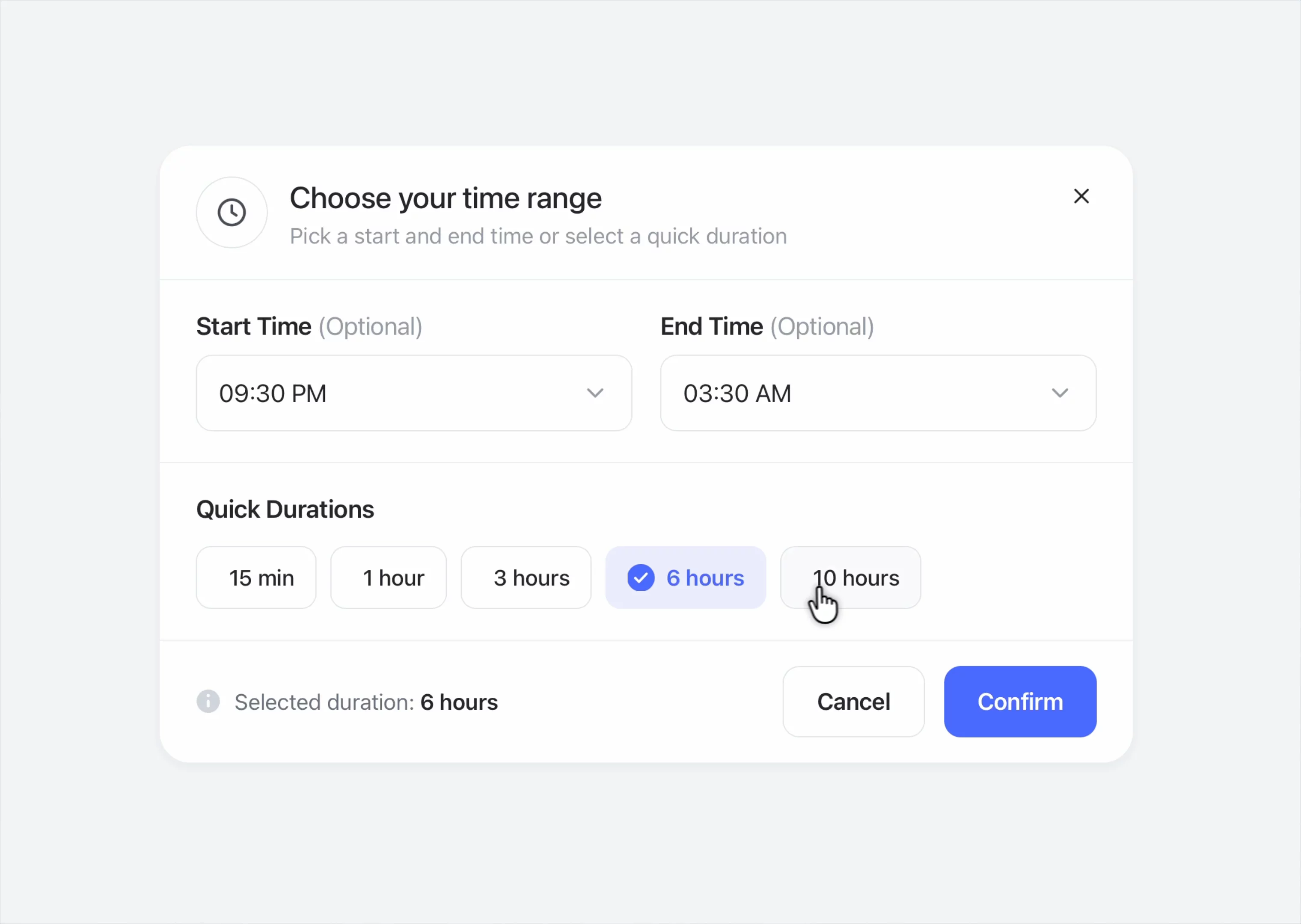 Select timer duration ⏰