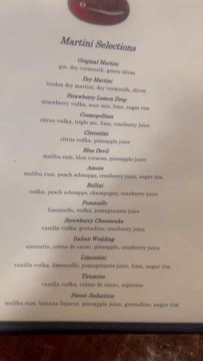 Pomodoro Italian Kitchen - Martini menu ($8 on Tues and Friday) - Italian Near Me - Durham, North Carolina