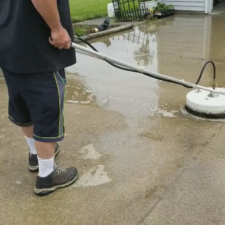 JGE Construction & Services - Check out our new surface cleaner we use with our hot water pressure washer!! - Gutter Services Near Me - Dansville, Michigan