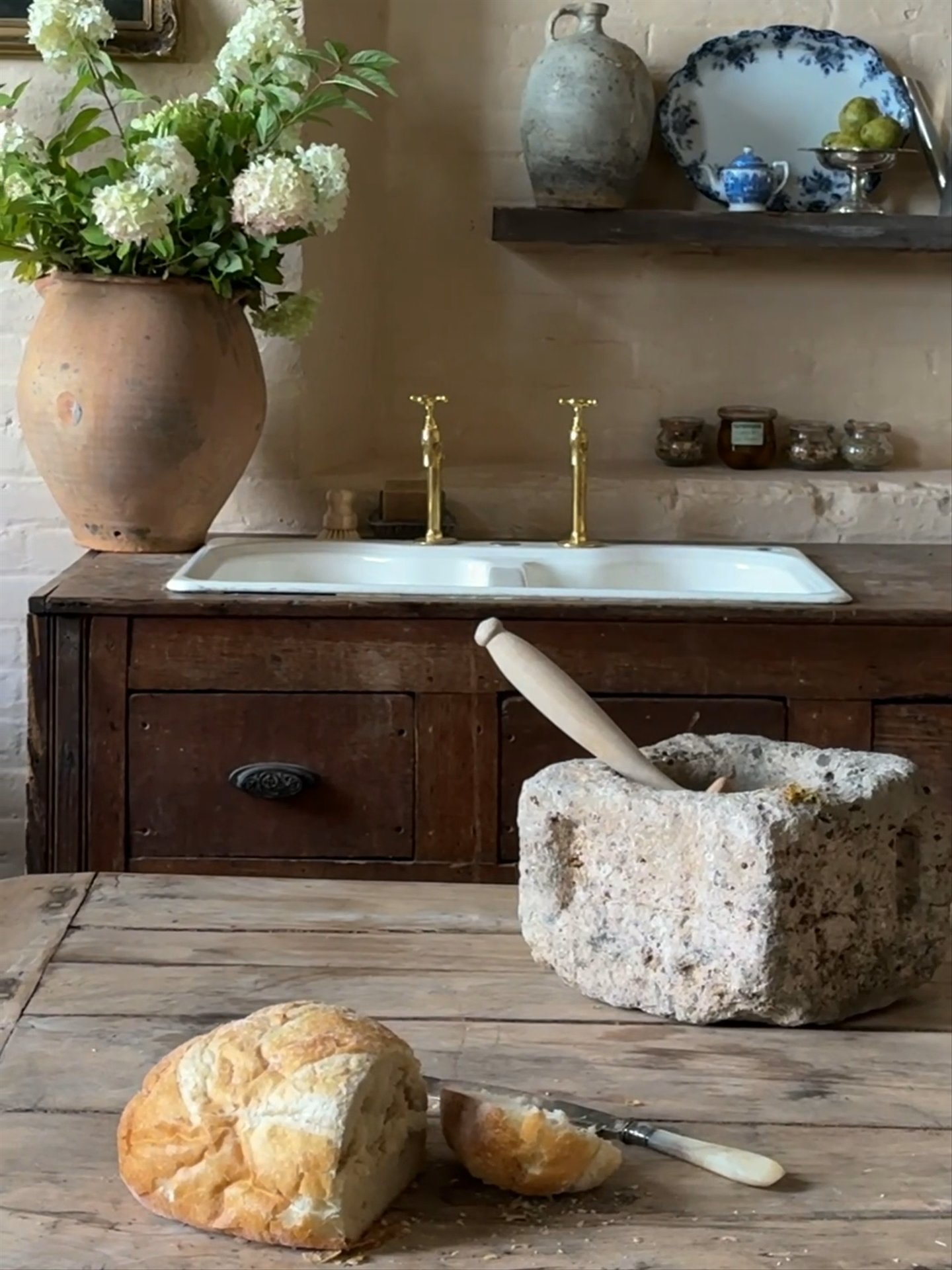 Primitive Antique Stone Mortar