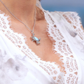Crab Necklace in sterling silver and Larimar 