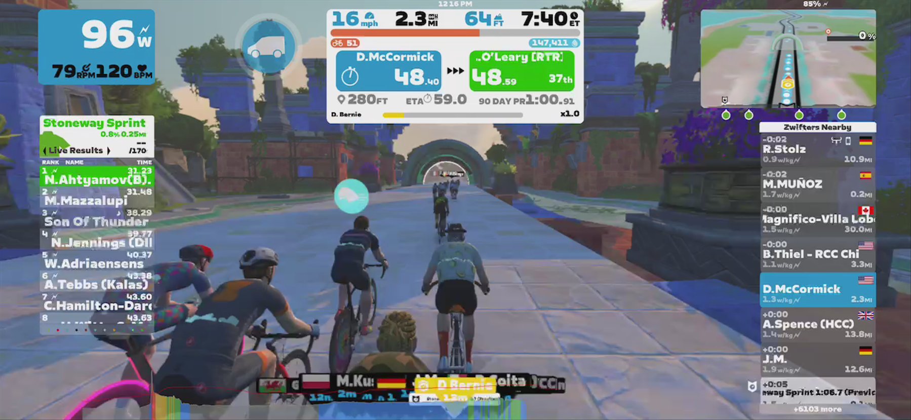 Zwift - Pacer Group Ride: Sugar Cookie in Watopia with Bernie