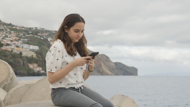 Texting on the pier