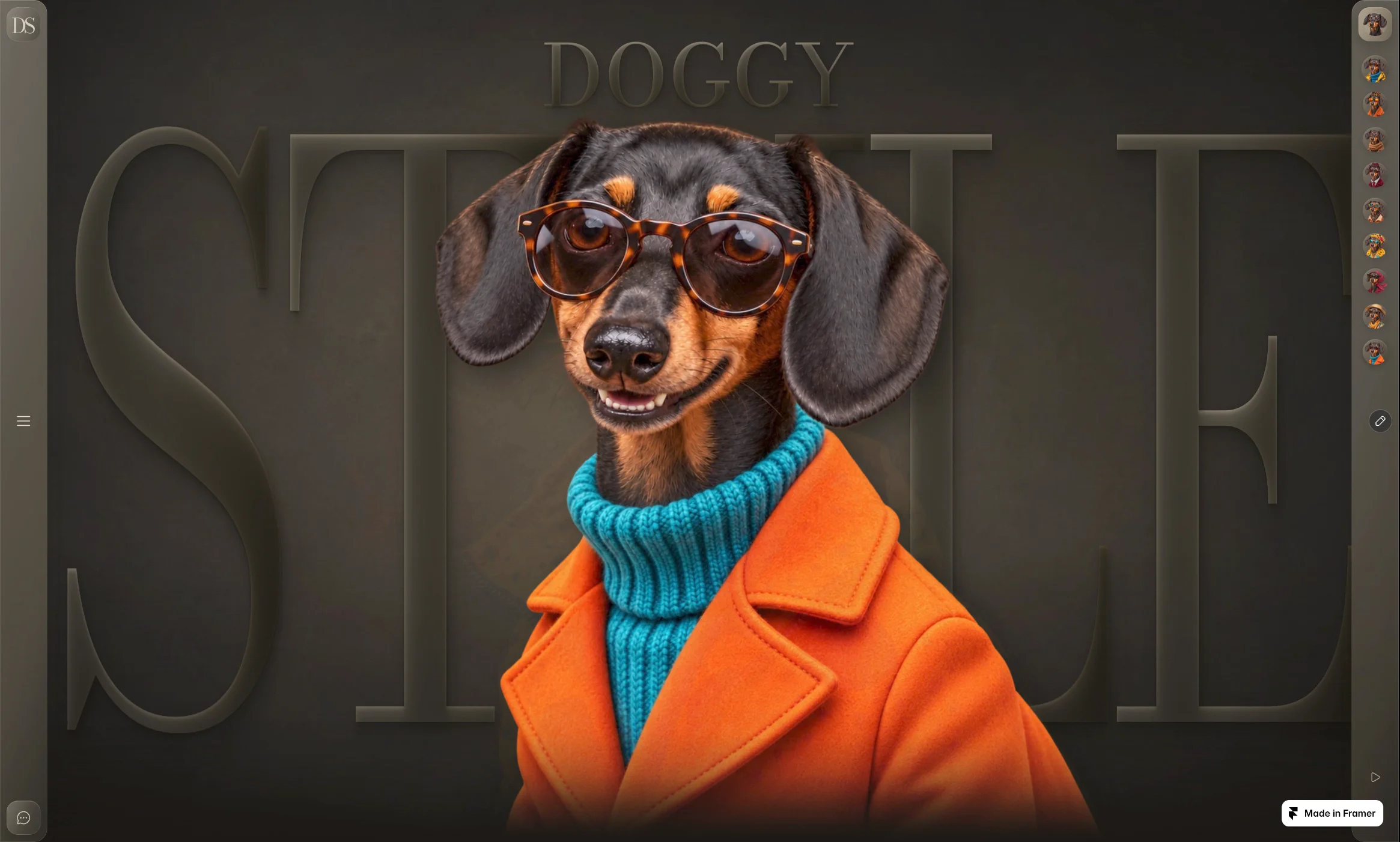 Three dogs. Ten looks each.Pick a dog, try another outfit, and pause on your favourite. Or let the wardrobe play through on its own.Try the live previewhttps://doggy-style.framer.website/Get Doggy Style for your Framer projecthttps://buy.polar.sh/polar_cl_NJ5Bt3y4dBqnWKS9bVuiIX335JCW9hFMgkVZ93w0X59