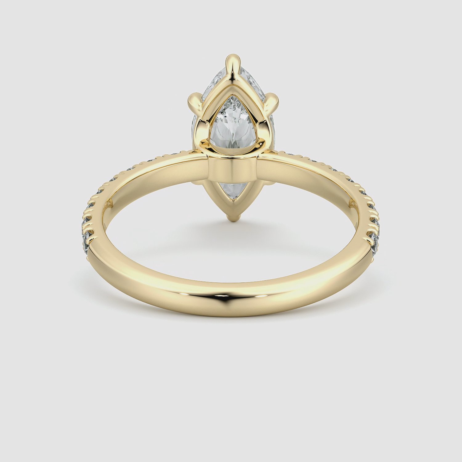 The Signature 6 Prong | Marquise | 18k | Yellow Gold | bandAccent: Pavé | bandWidth: large | hiddenHalo: no | diamondOrientation: vertical | caratWeight: other
