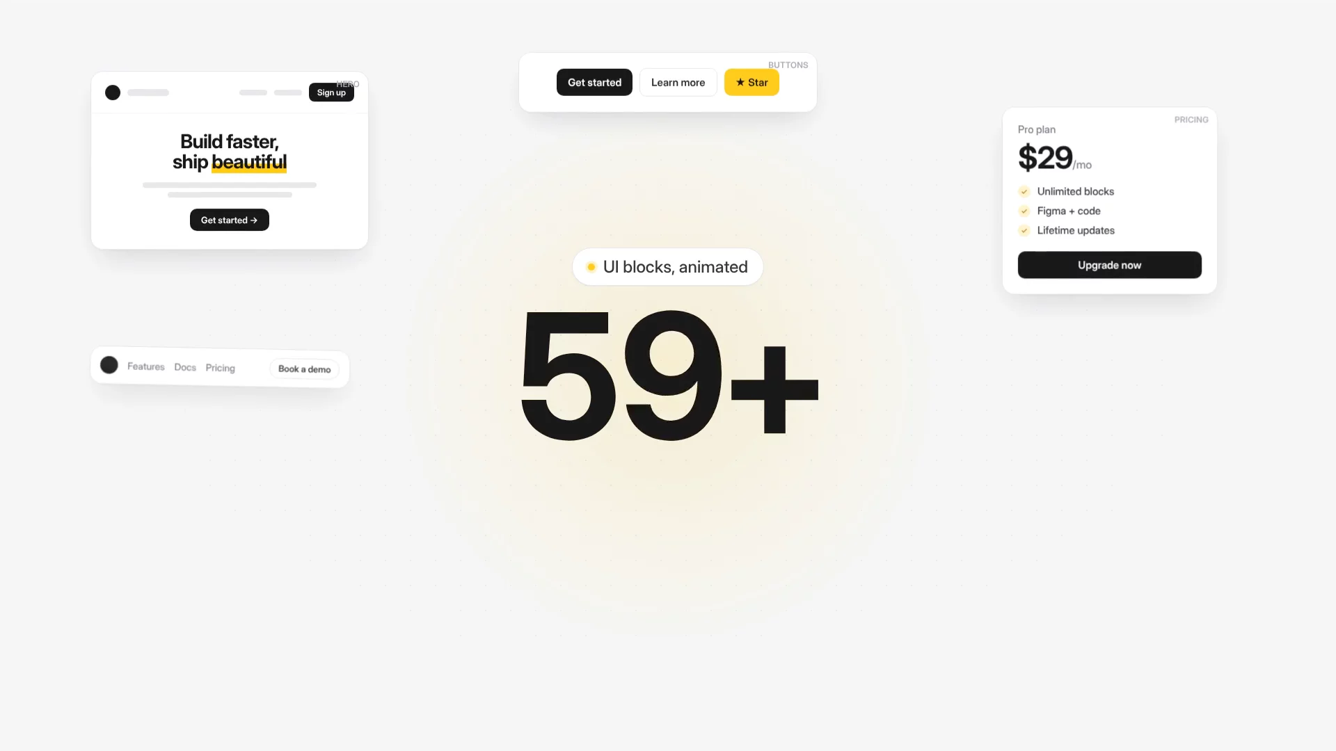 Make your UI move with 77+ Motion &amp; Animated Blocks